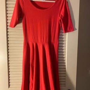 LuLaRoe Red Nicole Circle Dress - Large